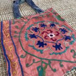 Blå Taskehanke Vintage Satin Taske / Tote