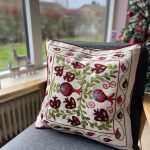 Grøn, Bordeaux Suzani Pude